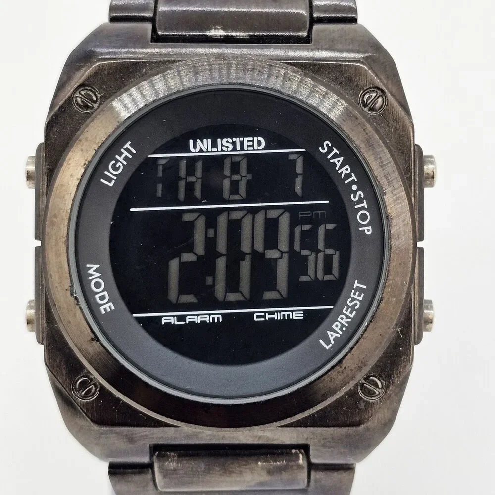 Kenneth Cole Unlisted Men Digital Watch 44MM Black Bracelet Band 7